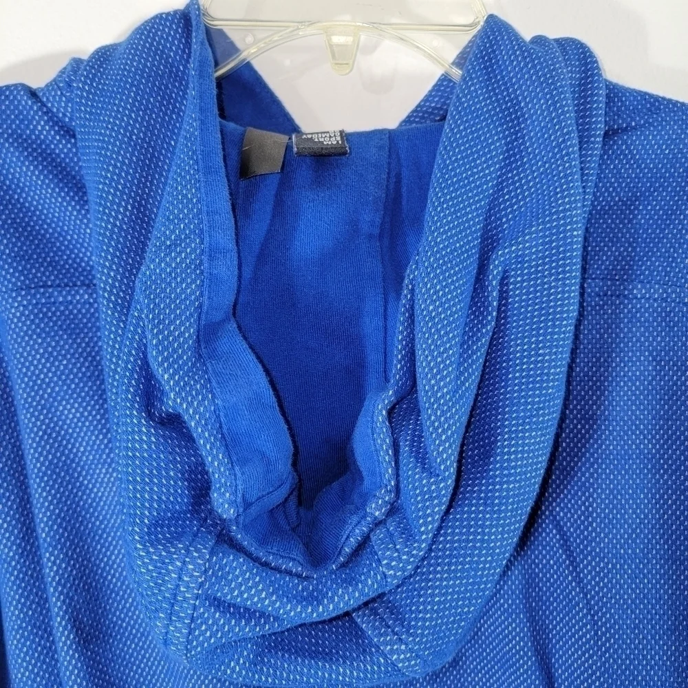 Mens Adidas Blue Short Sleeve Hoody Sweatshirt Medium Unisex